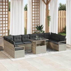 Sonata H Градински Софа Комплект 11 pcs Светлосиво 100 x 55 x 73 см - Canapele și bănci de grădină