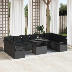 Sonata H Градински Софа Комплект 11 pcs Черно 100 x 55 x 73 см - Canapele și bănci de grădină