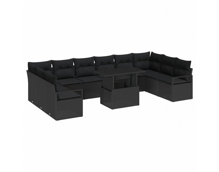 Sonata H Градински Софа Комплект 11 pcs Черно 100 x 55 x 73 см