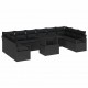 Sonata H Градински Софа Комплект 11 pcs Черно 100 x 55 x 73 см