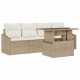 Sonata H Градински Софа Комплект 5 pcs бежово и кремаво 100 x 55 x 73 см