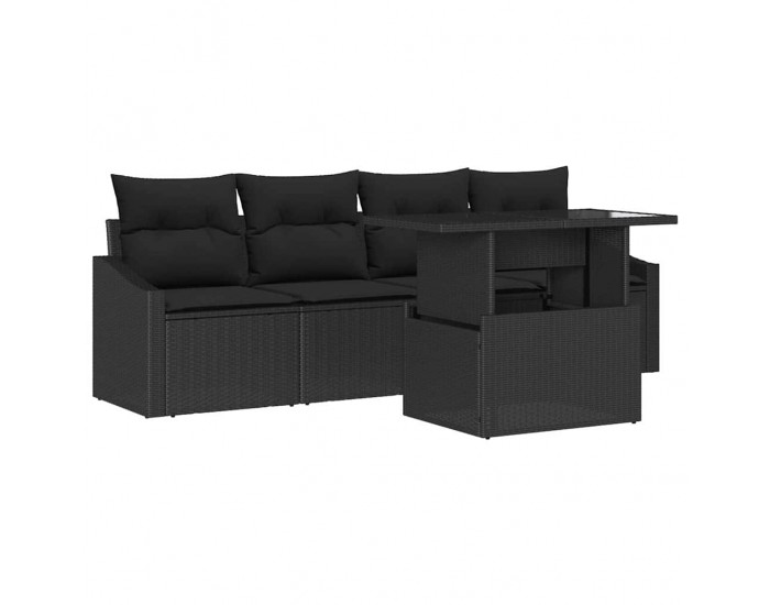 Sonata H Градински Софа Комплект 5 pcs Черно 100 x 55 x 73 см