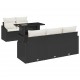 Sonata H Градински Софа Комплект 6 pcs Черно и кремаво 100 x 55 x 73 см