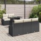 Sonata H Градински Софа Комплект 6 pcs Черно и кремаво 100 x 55 x 73 см
