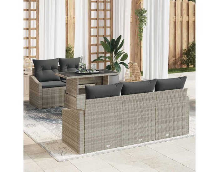 Sonata H Градински Софа Комплект 6 pcs Светлосиво 100 x 55 x 73 см