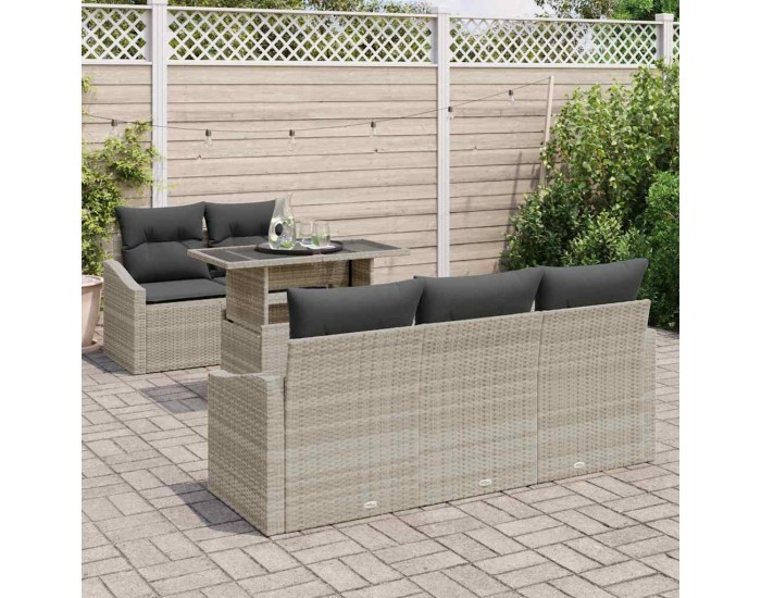 Sonata H Градински Софа Комплект 6 pcs Светлосиво 100 x 55 x 73 см