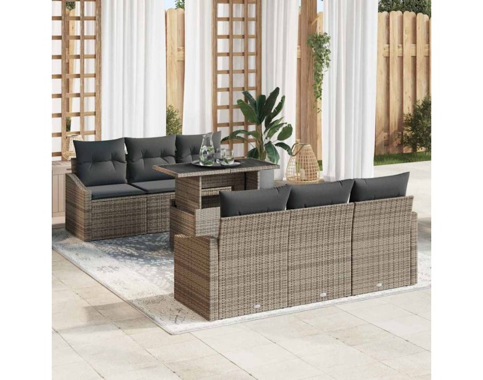Sonata H Градински Софа Комплект 7 pcs Сив 100 x 55 x 73 см
