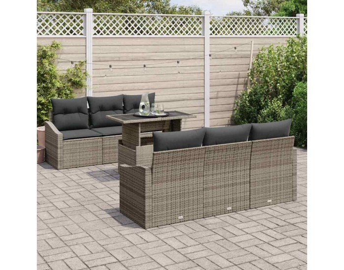 Sonata H Градински Софа Комплект 7 pcs Сив 100 x 55 x 73 см