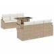 Sonata H Градински Софа Комплект 7 pcs бежово и кремаво 100 x 55 x 73 см