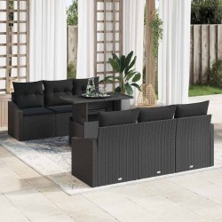 Sonata H Градински Софа Комплект 7 pcs Черно 100 x 55 x 73 см - Canapele și bănci de grădină