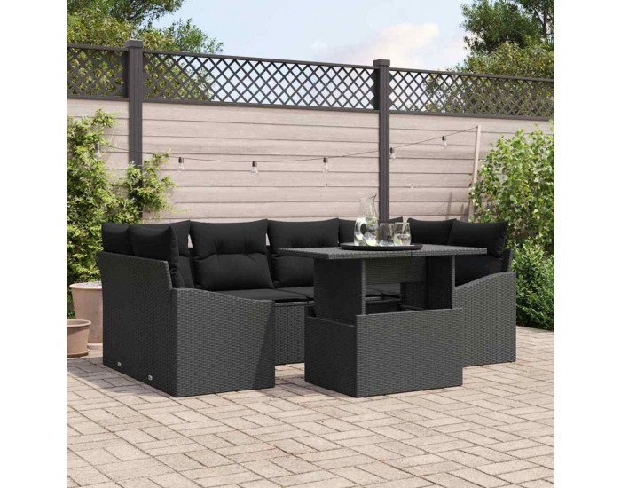 Sonata H Градински Софа Комплект 7 pcs Черно 100 x 55 x 73 см