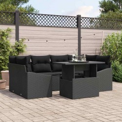 Sonata H Градински Софа Комплект 7 pcs Черно 100 x 55 x 73 см - Canapele și bănci de grădină