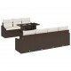 Sonata H Градински Софа Комплект 8 pcs Кафяво и кремаво 100 x 55 x 73 см