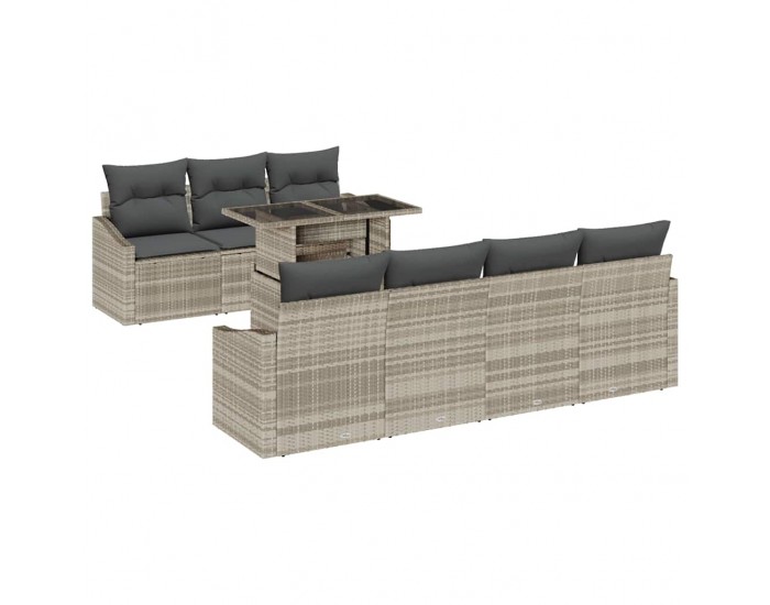 Sonata H Градински Софа Комплект 8 pcs Светлосиво 100 x 55 x 73 см