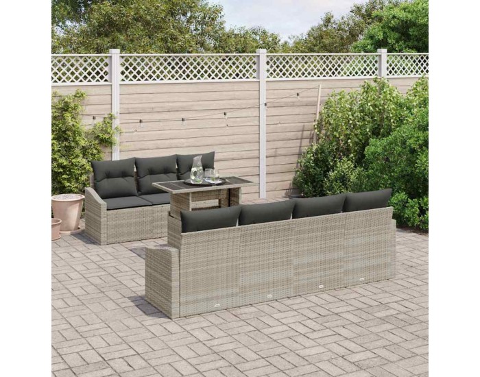 Sonata H Градински Софа Комплект 8 pcs Светлосиво 100 x 55 x 73 см