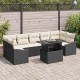 Sonata H Градински Софа Комплект 8 pcs Черно и кремаво 100 x 55 x 73 см