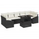 Sonata H Градински Софа Комплект 8 pcs Черно и кремаво 100 x 55 x 73 см