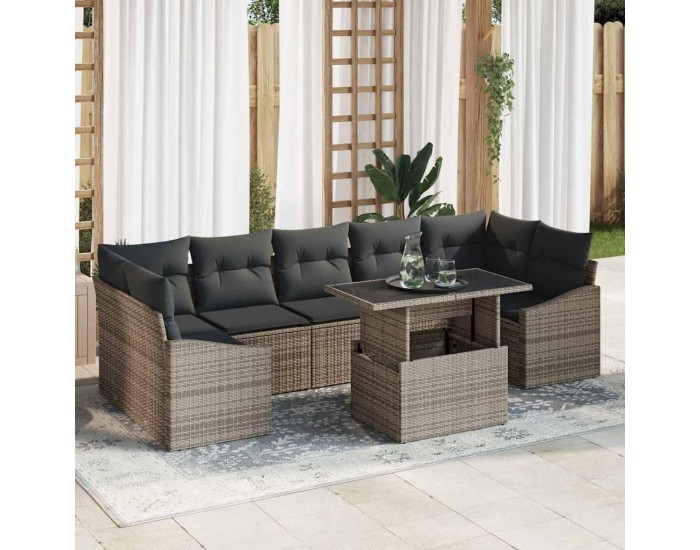 Sonata H Градински Софа Комплект 8 pcs Сив 100 x 55 x 73 см