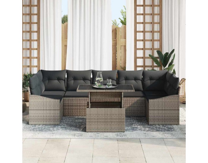 Sonata H Градински Софа Комплект 8 pcs Сив 100 x 55 x 73 см