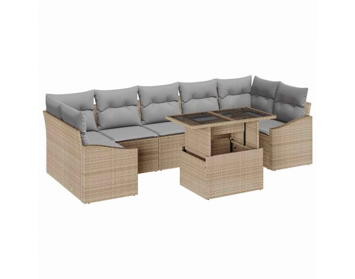 Sonata H Градински Софа Комплект с възглавница 8 pcs бежово и светлосиво