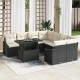 Sonata H Градински Софа Комплект 9 pcs Черно и кремаво 100 x 55 x 73 см