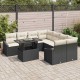 Sonata H Градински Софа Комплект 9 pcs Черно и кремаво 100 x 55 x 73 см