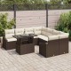 Sonata H Градински Софа Комплект 9 pcs Кафяво и кремаво 100 x 55 x 73 см