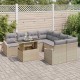 Sonata Set de canapele pentru grădină 9 buc. Beige și gri deschis
