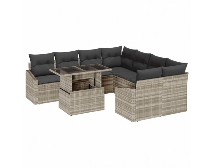 Sonata H Градински Софа Комплект 9 pcs Светлосиво 100 x 55 x 73 см