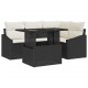 Sonata H Градински Софа Комплект 5 pcs Черно и кремаво 100 x 55 x 73 см