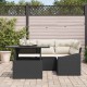 Sonata H Градински Софа Комплект 5 pcs Черно и кремаво 100 x 55 x 73 см