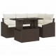 Sonata H Градински Софа Комплект 5 pcs Кафяво и кремаво 100 x 55 x 73 см