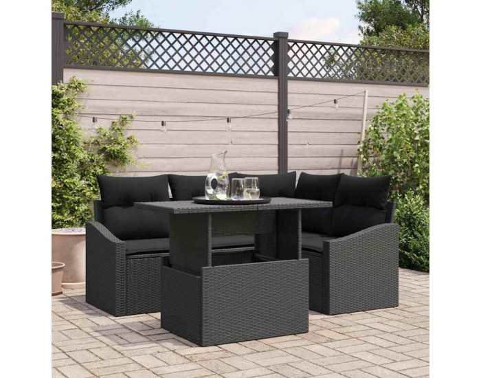 Sonata H Градински Софа Комплект 5 pcs Черно 100 x 55 x 73 см