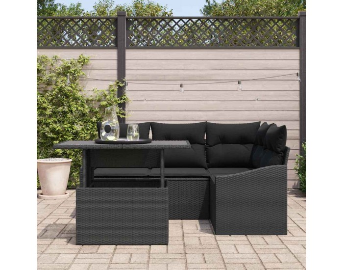 Sonata H Градински Софа Комплект 5 pcs Черно 100 x 55 x 73 см