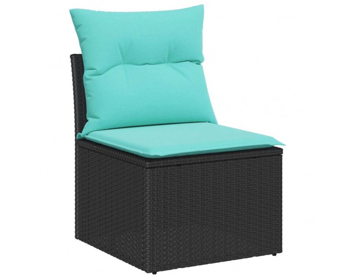 Sonata H Градински Софа Комплект 6 pcs Черно и кремаво 100 x 55 x 73 см