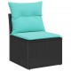 Sonata H Градински Софа Комплект 6 pcs Черно и кремаво 100 x 55 x 73 см