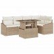 Sonata H Градински Софа Комплект 6 pcs бежово и кремаво 100 x 55 x 73 см
