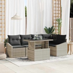Sonata H Градински Софа Комплект 6 pcs Светлосиво 100 x 55 x 73 см - Canapele și bănci de grădină