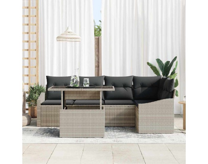 Sonata H Градински Софа Комплект 6 pcs Светлосиво 100 x 55 x 73 см