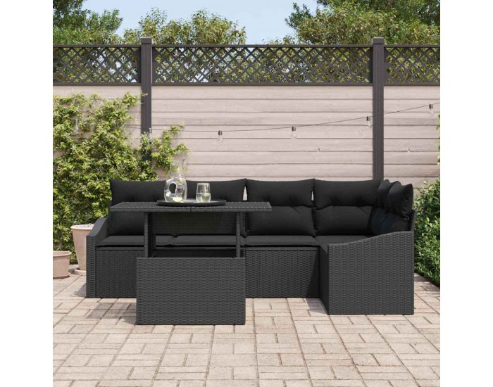 Sonata H Градински Софа Комплект 6 pcs Черно 100 x 55 x 73 см