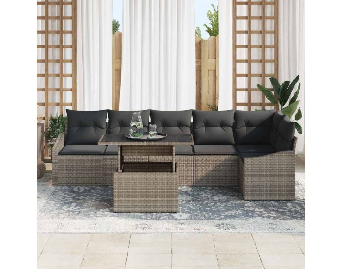Sonata H Градински Софа Комплект 7 pcs Сив 100 x 55 x 73 см