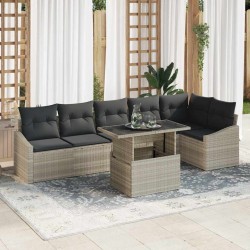 Sonata H Градински Софа Комплект 7 pcs Светлосиво 100 x 55 x 73 см - Canapele și bănci de grădină