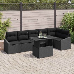 Sonata H Градински Софа Комплект 7 pcs Черно 100 x 55 x 73 см - Canapele și bănci de grădină