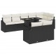 Sonata H Градински Софа Комплект 9 pcs Черно и кремаво 100 x 55 x 73 см