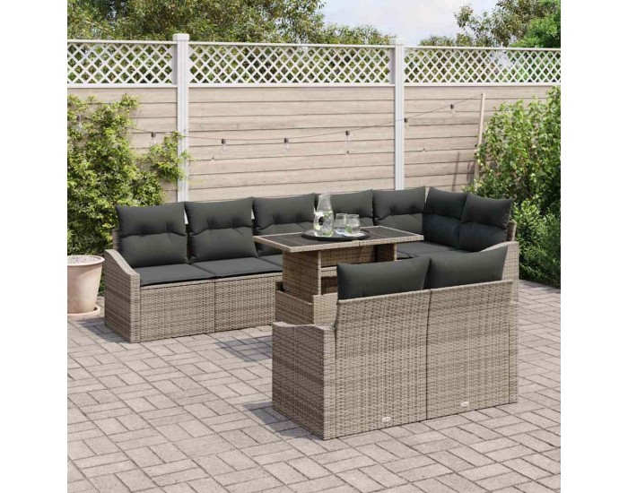 Sonata H Градински Софа Комплект 9 pcs Сив 100 x 55 x 73 см