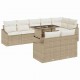 Sonata H Градински Софа Комплект 9 pcs бежово и кремаво 100 x 55 x 73 см