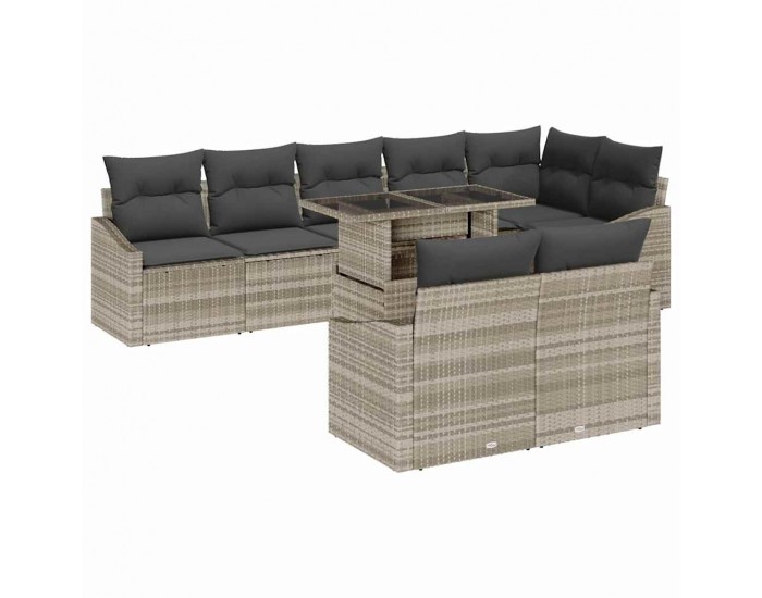 Sonata H Градински Софа Комплект 9 pcs Светлосиво 100 x 55 x 73 см