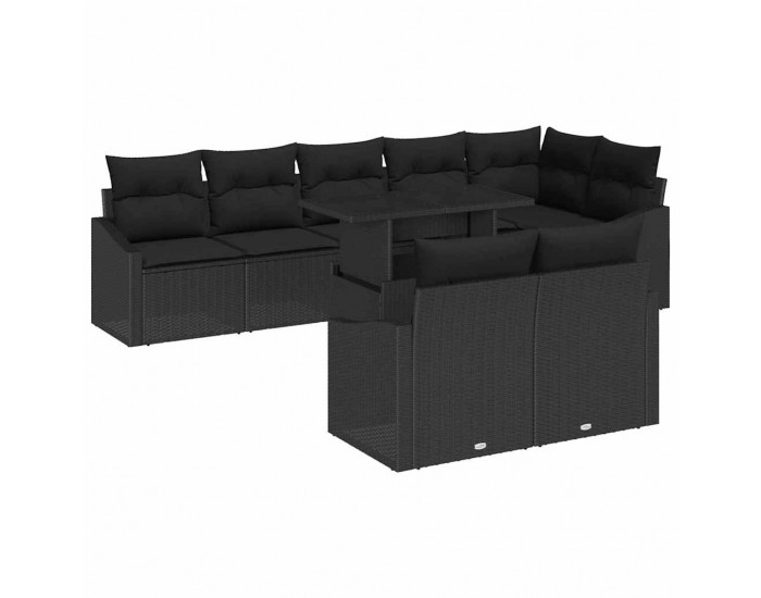 Sonata H Градински Софа Комплект 9 pcs Черно 100 x 55 x 73 см