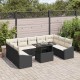 Sonata H Градински Софа Комплект 10 pcs Черно и кремаво 100 x 55 x 73 см