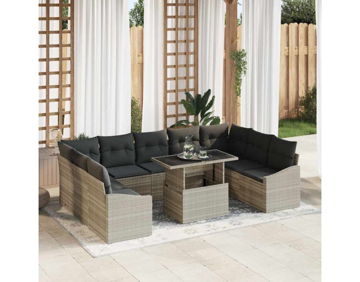 Sonata H Градински Софа Комплект 10 pcs Светлосиво 100 x 55 x 73 см